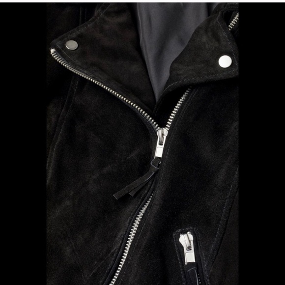 H&M Real Suede Biker Jacket NWT XS - Picture 3 of 6